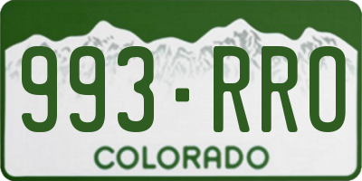 CO license plate 993RRO