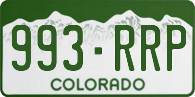 CO license plate 993RRP