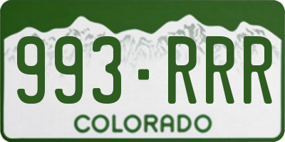 CO license plate 993RRR