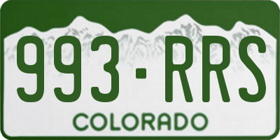 CO license plate 993RRS