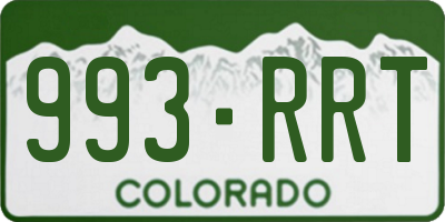 CO license plate 993RRT