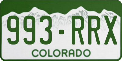 CO license plate 993RRX