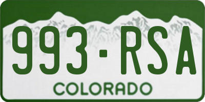 CO license plate 993RSA