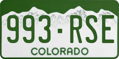 CO license plate 993RSE