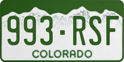 CO license plate 993RSF