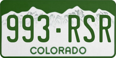 CO license plate 993RSR