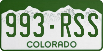 CO license plate 993RSS