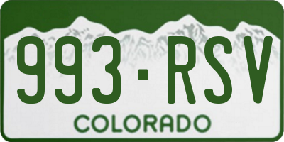 CO license plate 993RSV