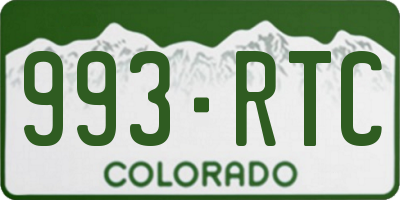 CO license plate 993RTC