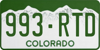 CO license plate 993RTD