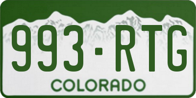 CO license plate 993RTG