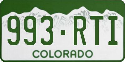 CO license plate 993RTI