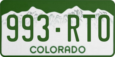 CO license plate 993RTO