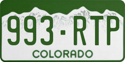 CO license plate 993RTP