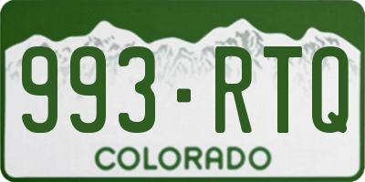 CO license plate 993RTQ