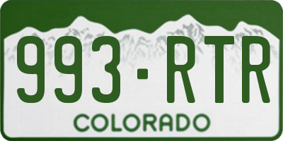 CO license plate 993RTR