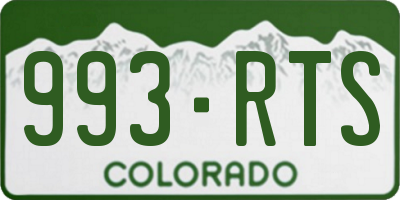 CO license plate 993RTS