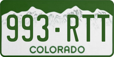 CO license plate 993RTT
