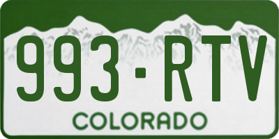 CO license plate 993RTV