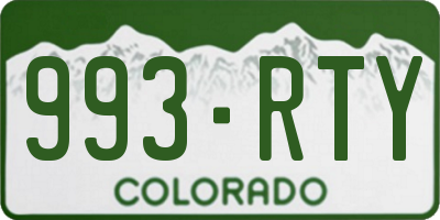 CO license plate 993RTY