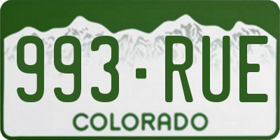 CO license plate 993RUE