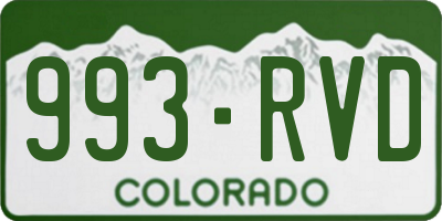 CO license plate 993RVD