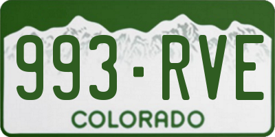 CO license plate 993RVE