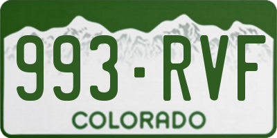 CO license plate 993RVF
