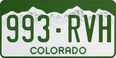 CO license plate 993RVH