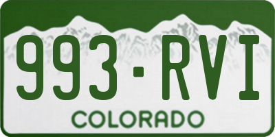 CO license plate 993RVI