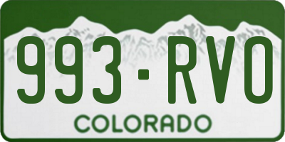 CO license plate 993RVO