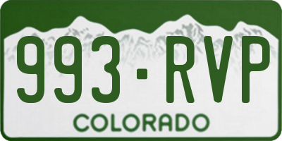 CO license plate 993RVP