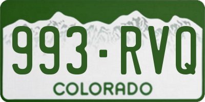 CO license plate 993RVQ