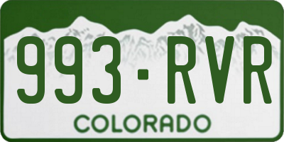 CO license plate 993RVR