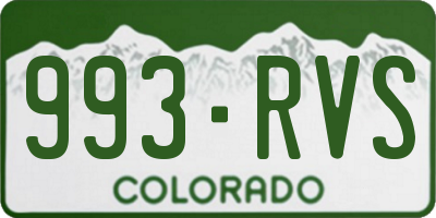 CO license plate 993RVS