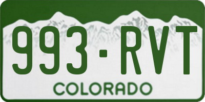 CO license plate 993RVT