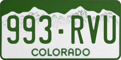 CO license plate 993RVU