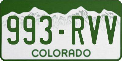 CO license plate 993RVV