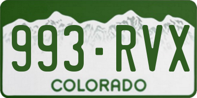 CO license plate 993RVX