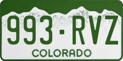 CO license plate 993RVZ