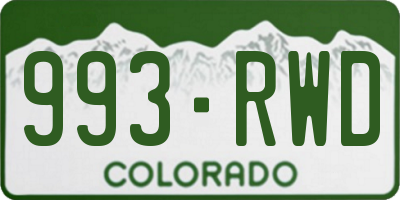 CO license plate 993RWD