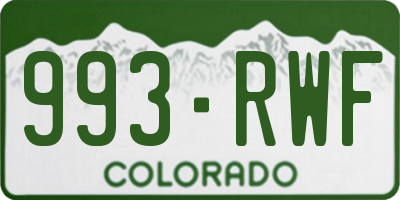 CO license plate 993RWF