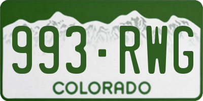 CO license plate 993RWG
