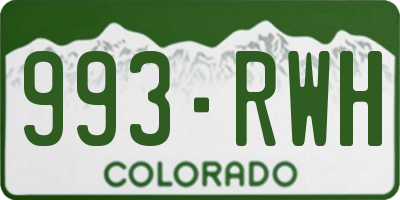CO license plate 993RWH