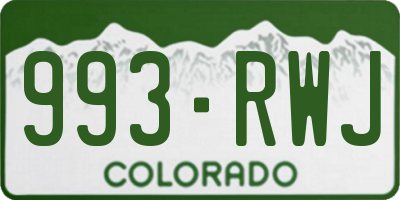 CO license plate 993RWJ