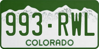 CO license plate 993RWL