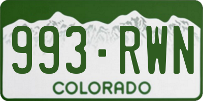 CO license plate 993RWN