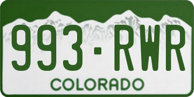 CO license plate 993RWR