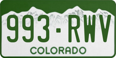 CO license plate 993RWV