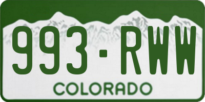 CO license plate 993RWW